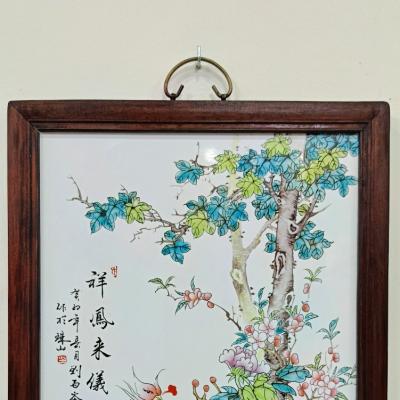TRANH SỨ KHUNG GỖ - BÁCH ĐIỂU TRIỀU PHƯỢNG
